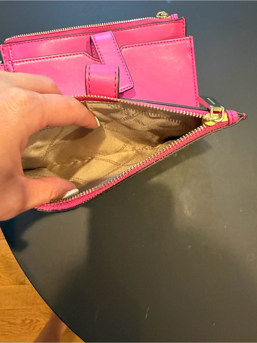 Michael Kors Hot Pink Embossed Wristlet Clutch - Picture 4 of 5